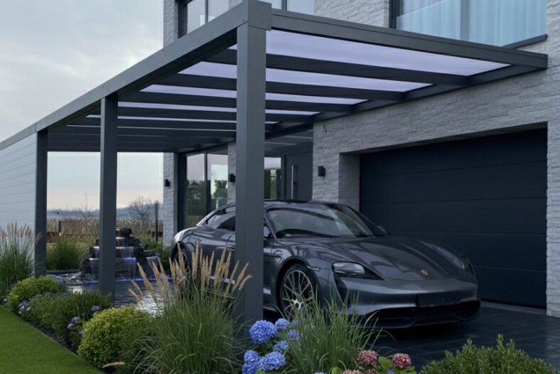 Doppelcarport mit LED-Beleuchtung Hannover